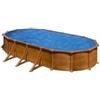 Gre Piscina fuori terra ovale gre mauritius in acciaio effetto legno 730x375x132 - cod. kitprov738wo