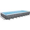 Bestway Piscina fuori terra con struttura rettangolare bestway power steel frame con telo, pompa e scaletta grigio scuro 956x488x132 cm - cod. 56623-new