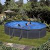 Gre Piscina fuori terra ovale gre kea in acciaio colore grafite 610x375x120 - cod. kit610gf