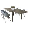 MIlani Home JERRI - set tavolo in alluminio cm 135/270 x 90 x 75 h con 6 Poltrone Dynamo