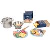 small foot Set per cucinare la pasta la cucina gioco, con pentola, scolapasta, piatti, posate e diversi tipi di pasta, 12292