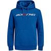 JACK & JONES Jjecorp Logo Sweat Hood Noos Felpe con cappuccio, Grigio (Light Grey Melange Detail: Reg Fit - Melange), M Uomo
