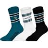 NFL JACKSONVILLE JAGUARS 3pk Crew Socks - TEL/WHT/BLK - 39/42