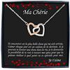 TILOVE Collana da donna personalizzata con ciondolo a forma di cuori intrecciati, con messaggio d'amore per la tua amata, la tua moglie, la tua compagna, in acciaio inox, con zirconi, Acciaio