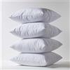 HOMESCAPES Set di 4 federe per cuscino in spugna, 60 x 60 cm, impermeabili, 100% cotone, traspiranti, ipoallergeniche, lavabili, quadrate, con chiusura lampo