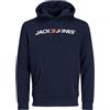 JACK & JONES Jjecorp Logo Sweat Hood Noos Felpe con cappuccio, Blu (Navy Blazer Detail: Reg Fit), XXL Uomo