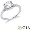 Gioielli di Valenza Anello con diamante taglio princess 1.00ct GIA in oro bianco 18k