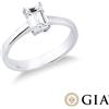 Gioielli di Valenza Anello con diamante taglio smeraldo 1.00ct GIA in oro bianco 18k