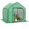 Outsunny Serra a Casetta Pieghevole con Ingresso a Cerniera, in Acciaio e PE, 150x148x148 cm, Verde