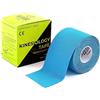 KALAHARI 4 wellness KALAHARI Nastro Kinesiologico Professionale più E-Book Applicazioni in Italiano - Synthetic Kinesiology Tape per una migliore Aderenza e Impermeabilità ad Acqua e Sudore - (5cm x 5m) (BLU)