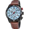 Festina Orologio da uomo analogico in pelle, movimento al quarzo, cronografo, calendario, vetro minerale ad alta resistenza, resistente all'acqua 10 ATM, elegante, F20519 Chrono Sport