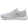 PUMA Scarpe da corsa tramate SOFTRIDE Remi slip-on da donna, Scarpe, Ash Grigio/Bianco/Rose Oro, 38
