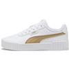 PUMA Sneakers Carina 3.0 Aqua Metallizzatos da donna, Scarpe, Bianco/Light Sand/Oro, 35.5