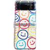 CrazyLemon Custodia per Samsung Galaxy Z Flip 3 5G 2021, Cerniera Protettiva Custodia Trasparente Cover Rigida per PC Antiurto per Cellulare - Faccine