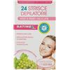 24 strisce depilatorie viso parti delicate satinex +2 salviette post epilazione