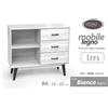Gicos Mobile 3 Cassetti e 2 Vani Ares cm 94x38xh.80 Colore Bianco