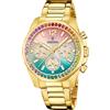Festina Orologio Donna F20609/5 Boyfriend Rainbow cassa di Acciaio inossidabile 316l Oro cinturino in Acciaio inossidabile 316l Oro
