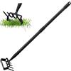 DAKEPOLE Zappa da giardino per diserbo, strumento per zappa, con supporto per giardino con anello regolabile, manico lungo 183 cm, regolabile, per diserbo