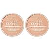 Rimmel London Stay Matte Pressed Powder, formula minerale per un effetto di lucentezza di lunga durata, luce di pesca, 14 g1 Cipria, Colore g (Confezione da 2), 007 MOHAIR