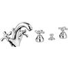 Paini - LIBERTY 243 Rubinetto Monoblocco lavabo con maniglia a Croce, Bagno, Cromato & LIBERTY 306 Rubinetto Batteria Bidet lavabo 3 fori con maniglie a Croce, Bagno, Cromato