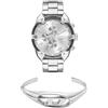 Diesel Uomo Orologio e Bracciale D Logo in Acciaio Inossidabile Argento, Set