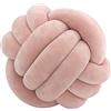 Generic Cuscino a sfera di nodo, cuscino per palla annodata, cuscino per divano in morbido peluche, cuscino a fiocco intrecciato a mano, cuscino decorativo per divano, letto, 20 x 20 cm (Rosa)