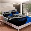 Loussiesd - Set di lenzuola per letto matrimoniale, per ragazzi e ragazze, motivo controller, 4 pezzi, include 1 lenzuolo di sopra, 1 lenzuolo con angoli e 2 federe, blu/nero