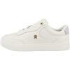 Tommy Hilfiger Essential Chic Court Sneaker Fw0Fw08322, Basso Top, Donna, Bianco (Ecru/Breezy Blue), 39 EU