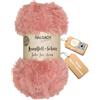 Halbach Seidenbänder Morbida lana da lavorare a maglia, gomitolo da 50 g, larghezza: 1 cm, filato di pelliccia sintetica per fai da te, colore: rosa