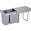 WELL HOME MOBILIARIO & DECORACIÓN Contenitore di riciclaggio per mobile da cucina, bidoni della spazzatura sotto lavello 8L+5L,fissaggio inferiore e rimozione manuale,secchi estraibili