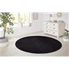 HANSE Home Nasty Tappeto Rotondo per Soggiorno, a Pelo Corto, in Tinta Unita, per Sala da Pranzo, Soggiorno, cameretta dei Bambini, corridoio, Camera da Letto, Cucina, Tinta Unita, Nero, 133 cm