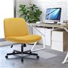 COLAMY Ampia sedia da ufficio, sedia da scrivania imbottita, senza braccia, girevole a 115°, funzione oscillante, ergonomica, per casa, ufficio, trucco, gioco (con ruote, giallo)