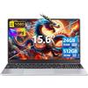 Ekonavi Portatile PC 15,6 pollici, 24 GB di RAM 512 GB SSD Celeron N5095 Notebook, Laptop 1920 * 1080 FHD Touch ID Dual-Band WiFi Win11 Pro, con tastiera retroilluminata full size