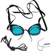 SwimmerShop Occhialini Nuoto Tipo Svedesi - Occhialini Piscina con Bordo in Gomma, Anti Appannamento, Gommati, Protezione UV - Modello Svedesi per Nuotatori Professionisti - Turchese
