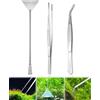 Elfinfi Kit Pulizia Acquario, Acciaio Inossidabile, Pinzette, Pala, Attrezzi Acquario per Piante Acquatiche e Landscaping