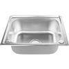 HUOLE Lavello in acciaio inox, Lavello da incasso con foro per rubinetto,lavello in acciaio inox,Lavello Cucina Vasca con Gocciolatoio DX in Acciaio da Appoggio (41 * 41 * 20cm)
