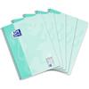 Oxford Quaderno a quadretti, formato A4, 80 fogli, forato, menta, 5 pezzi