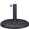 Relaxdays Base per Ombrellone, per Aste con D: 35 mm, 38mm, 48 mm, Adattatori Precisi, Antivento, Stabile, Nero