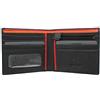 VISCONTI Portafoglio in Pelle BOND Collezione LE CHIFFRE Blocco RFID BD707 Nero/Arancione/Rosso