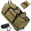 Laripwit Borsone da Viaggio con Ruote XXL 130-170L Espandibile Borsa Sportiva Pieghevole Grande Weekender per Viaggi, Campeggio, Marrone