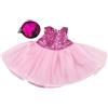 Guador Vestiti Bambole,Guador Vestiti Bambole Reborn Vestiti Per Bambole Adatto Per Bambole Da 35 a 45cm Regalo Ragazza Vestiti Bambole (Abito in paillettes rosa, set 2 pezzi)
