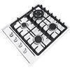FortyFor Piano cottura a gas, in acciaio inox, GPL, NG, 4 fiamme, fornello a gas per gas naturale e gas propano