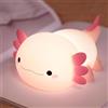 FAMIDUO Luce Notturna Neonato Axolotl Rosa, Silicone Lampada per Bambini Notturna Dimmerabile, Controllo Touch, LED Ricaricabile USB Luce Notturna Bambini, Regalo per bambina