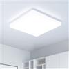 Kuwork Plafoniera LED Soffitto 48W: 30x30CM 6500K Lampada da Soffitto LED Moderno, 4800LM Lampadario Led Luce Soffitto per Camera da Letto, Bagno, Cucina, Soggiorno, Balcone, Quadrato, Bianco
