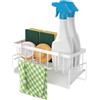 Anhow Organizer per Lavello, Porta Spugne Lavello Cucina, Portaspugna per Lavello in Acciaio Inox con Vaschetta di Scarico e Portasciugamani, Senza Installazione per Cucine e Bagni- Bianco