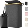 Lifewit Cesto Portabiancheria Salvaspazio, Cesta Biancheria Sporca con Coperchio, Porta Biancheria Sporca Slim per Bagno, Laundry Basket per Camera da Letto, Bagno, Lavanderia, 50 L, Grigio Scuro