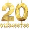 LFWZRY 20° Candele di compleanno, Compleanno Candele Torta Oro, Candela numero 20, 3D Candele con numeri da 5cm, Compleanno Torta Topper Decorazione per Feste di Compleanno Matrimonio Anniversario