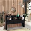 QJBSAVVA Credenza, Madie E Credenze Madia Alta Armadietto Bagno Consolle Ingresso Moderno Adatto per Balcone Ingresso Soggiorno Ufficio Nera 105x30x70 cm in Legno Multistrato
