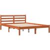 QJBSAVVA Letto Matrimoniale Moderno/Giroletto Singolo Struttura Letto Una Piazza E Mezza/Rete Letto Singolo - Giroletto Marrone Cera 140x190 cm in Legno Massello di Pino