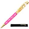 StarMaker Penna incisa The Boss, rosa con astuccio in tessuto | Penna in metallo con foglia d'oro - Regalo originale ed elegante per colleghi, capi o amici